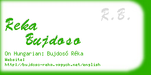 reka bujdoso business card
